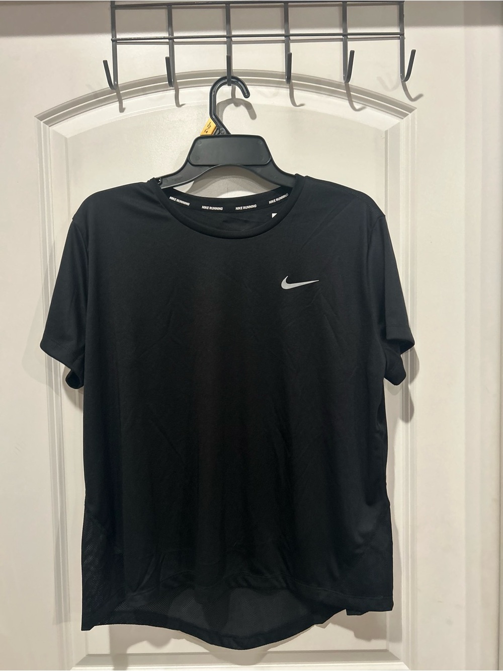 Nike Black Dri fitShort-Sleeve Athletic Tee with Swoosh and mesh on the back